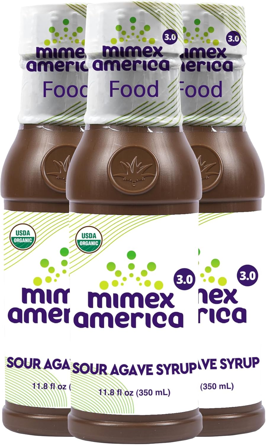 Mimex | Organic Food, sap Agave Concentrated, Maguey, Micro nutrients 3 Bottles. Sour Syrup Agave