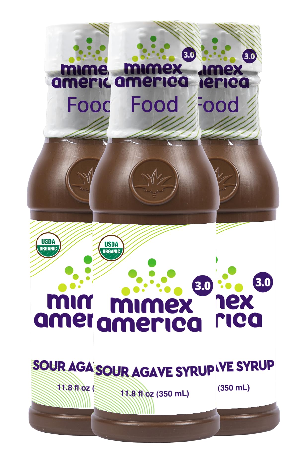 Mimex | Organic Food, sap Agave Concentrated, Maguey, Micro nutrients 3 Bottles. Sour Syrup Agave