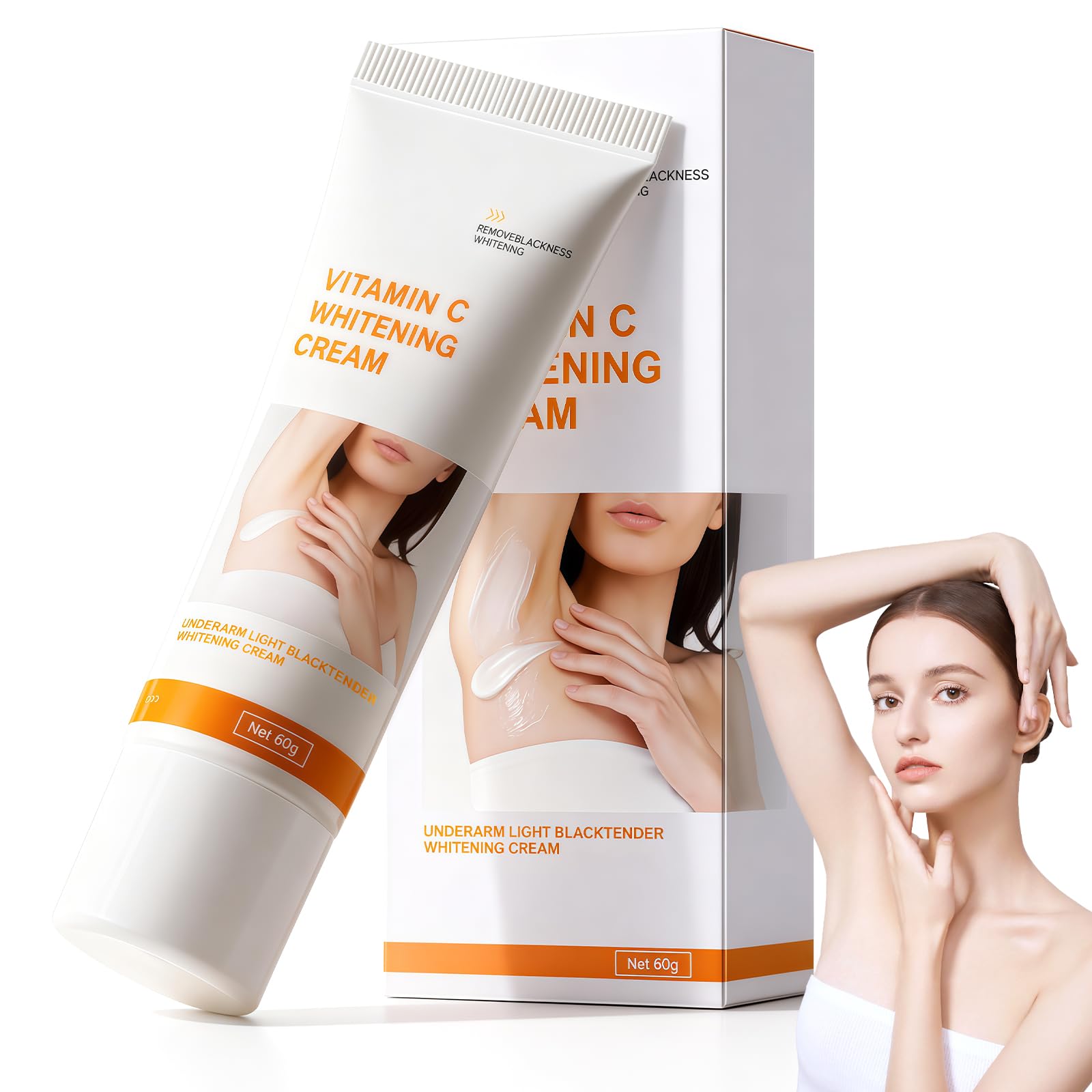 Crema Blanqueadora Axilas,Crema Aclaradora Zonas Íntimas y Muslos Internos,Crema Hidratante Blanqueante para Codos,Rodillas y Piel Sensible,Suaviza,Aclara Manchas Oscuras y Mejora Tono de Piel,60g