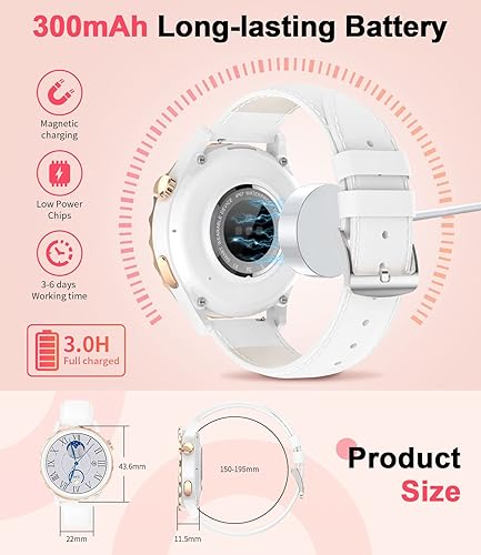 Miniatura 6 de SIEMORL Smart Watch for Women with Bluetooth Calling, 1.32 HD Smartwatch with Blood Oxygen Heart Rate Sleep Monitor, 100 Sports Modes for iPhone