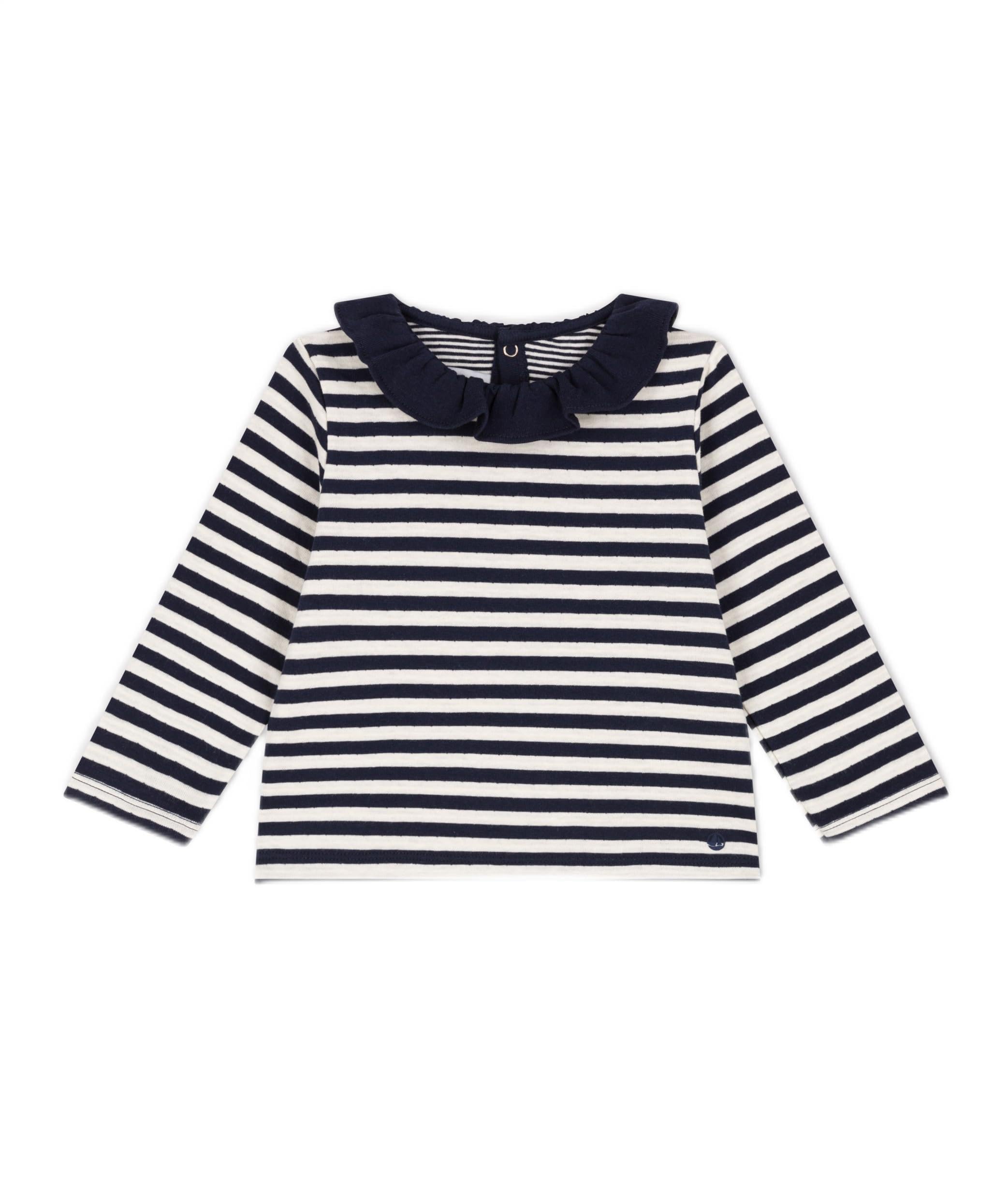 Petit Bateau Dziewczęca A091V bluzka z długim rękawem, niebieski smoking/biały Avalanche, 24 miesiące, Niebieski smoking/biały Avalanche, 24 Miesiące
