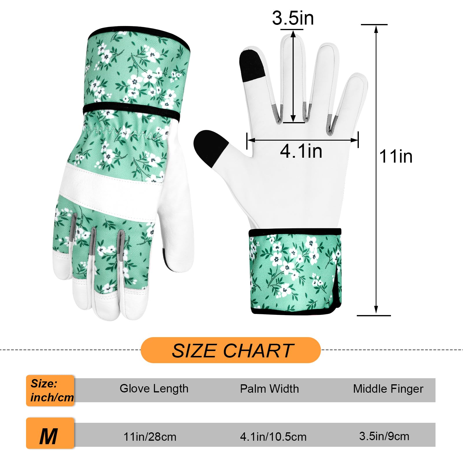 Gartenhandschuhe aus Leder für Damen, Dornenfeste Gartenhandschuhe, Touchscreen-Design, Arbeitshandschuhe zum Pflanzen, Graben, Beschneiden, Farbe E