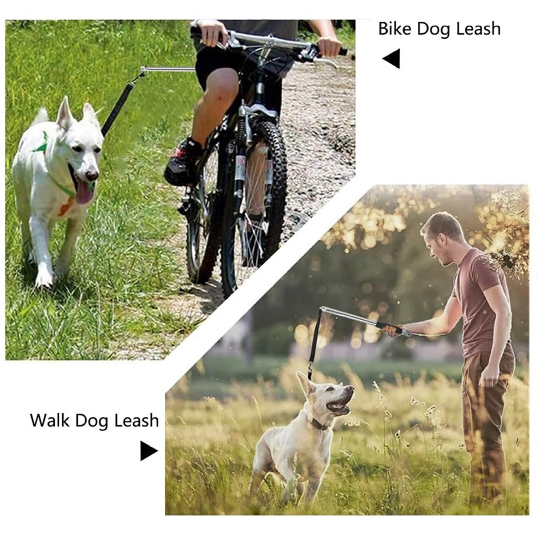 Guinzaglio per cani a mani libere, resistente, con guinzaglio retrattile, per esercizi, allenamento, jogging, ciclismo
