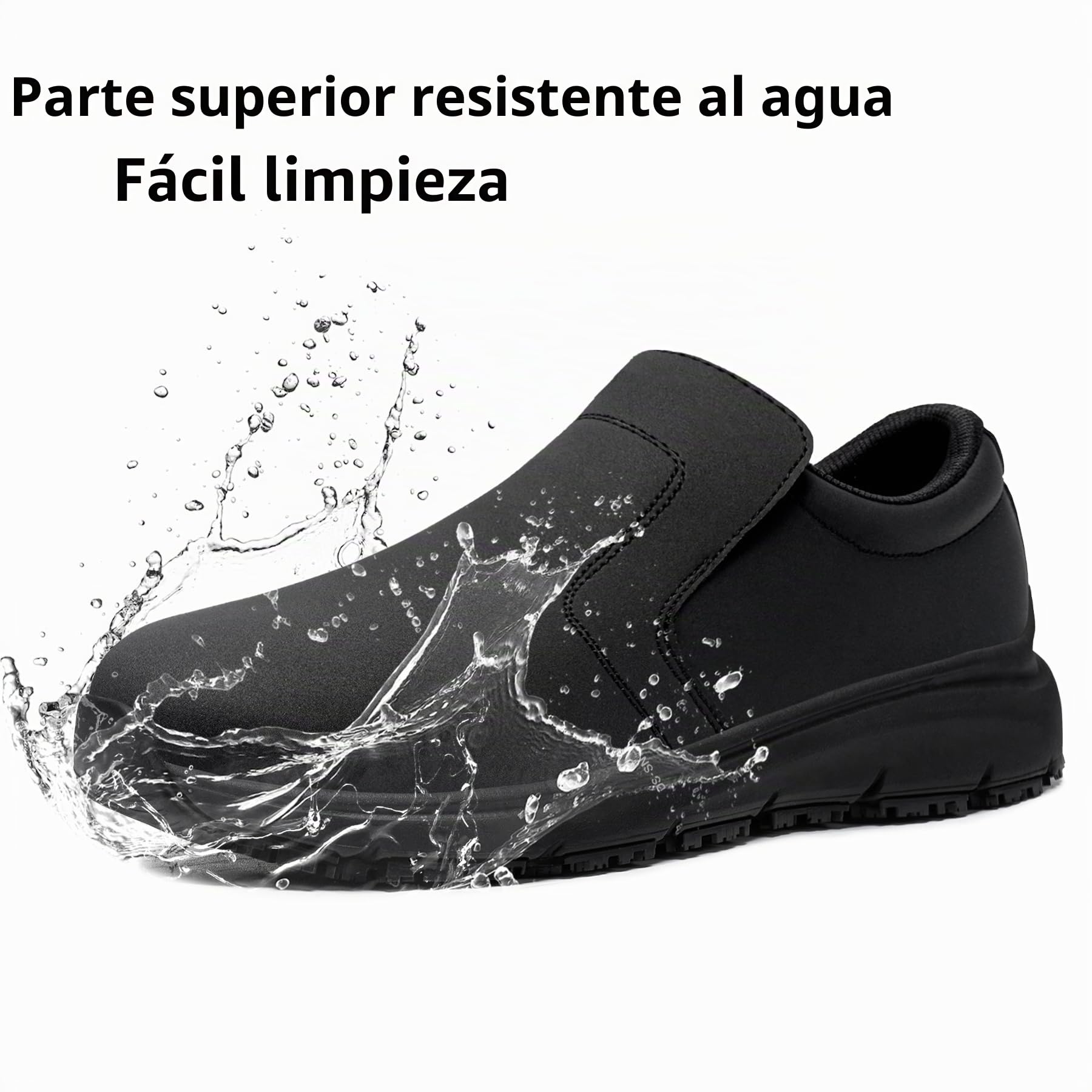 Zapatos de Seguridad Antideslizantes Hombre Mujer Calzado Cocina Calzado de Seguridad Impermeable Zapatillas Antideslizante Trabajo Punteras de Acero Ligeras cómodas Zapatos de Cocina Slip-On