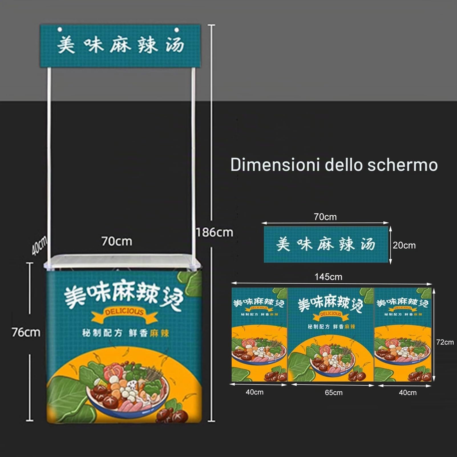 Tabella portatile del podio della fiera commerciale, Scrivania pieghevole eventi di ricezione Esposizione Discorsi Contatore Stand Supporto per banner pubblicitari ,Tavolo da degustazione supermerca