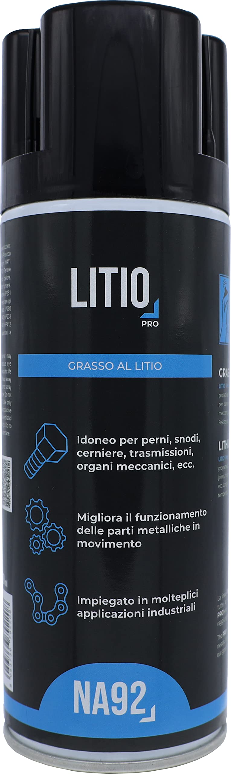 Grasso al LITIO Professionale, Con Ottime Proprietà Lubrificanti, Per Casa ed Industria, NA92 PRO, 400 ML (12 pezzi)