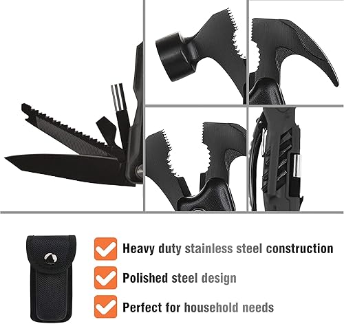 Miniatura 3 de Martillo multiherramienta 12 en 1, herramienta de supervivencia, regalo de Navidad y cumpleaños para hombres, bricolaje, padre, marido, novio, él,