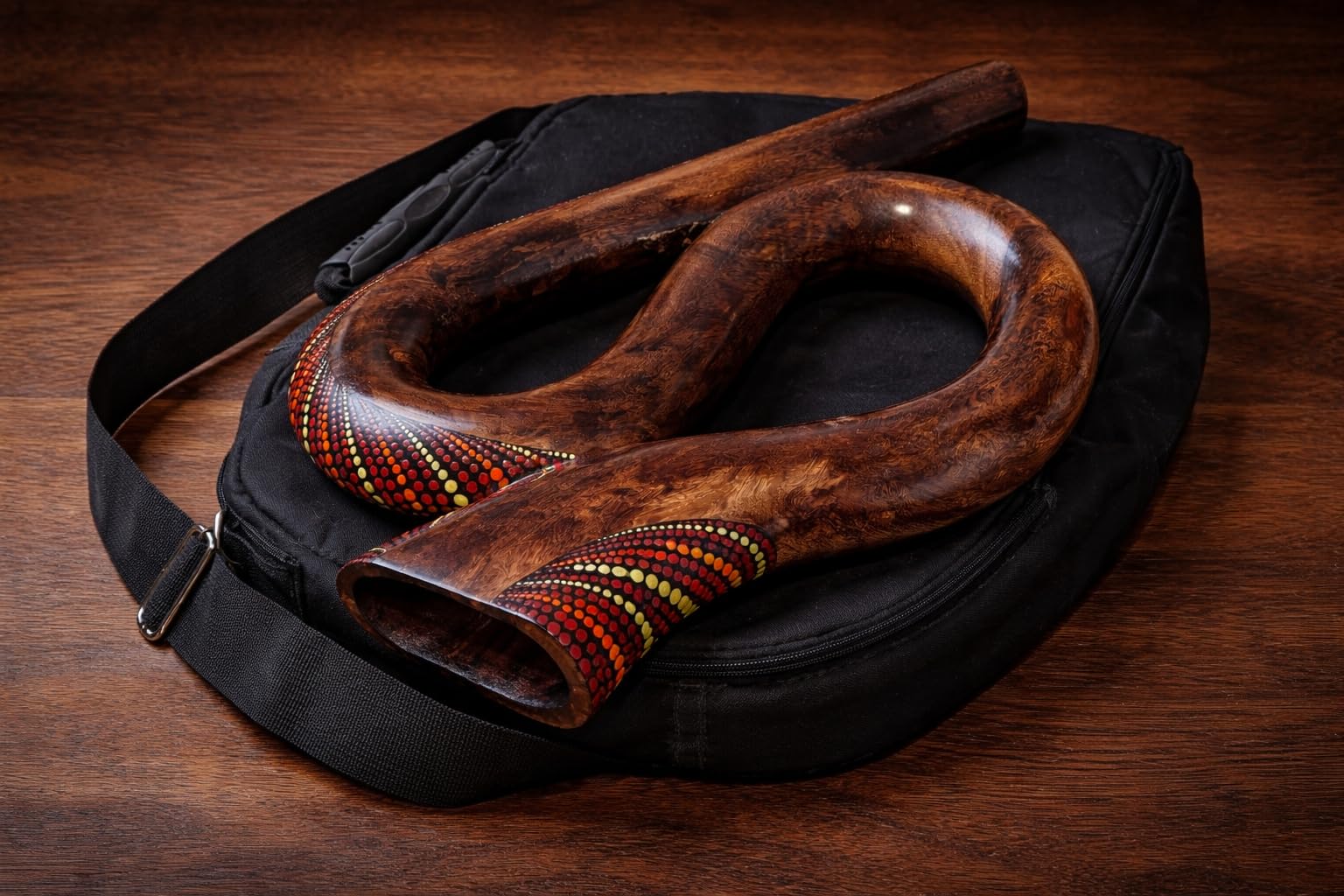 Didgeridoo S Forma Rotondo Viaggio Viaggio Musica Didgebox Borsa Spirale (DS3)