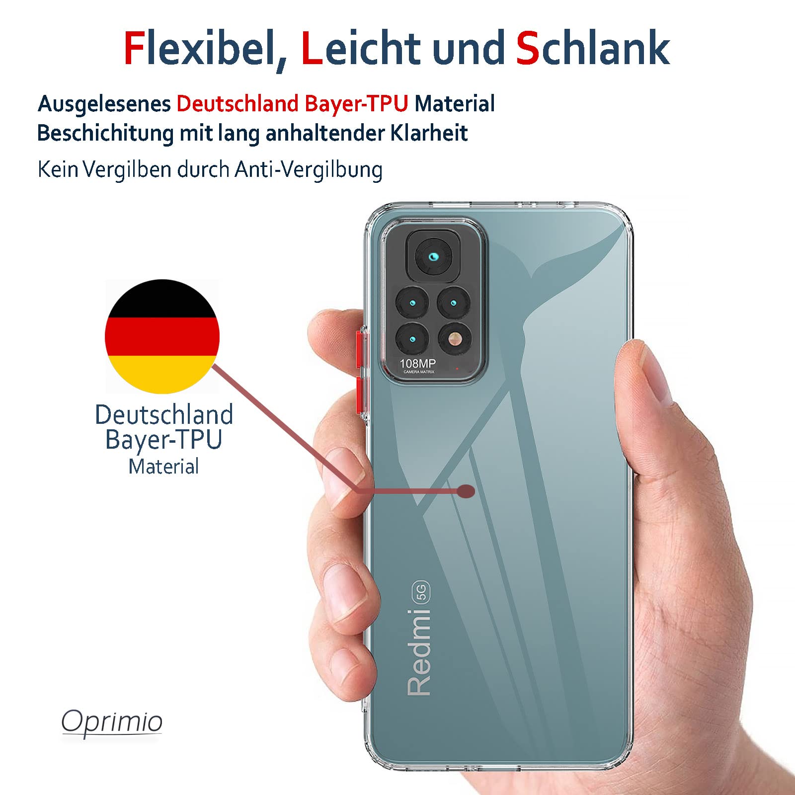 Verco Handyhülle Für Xiaomi Redmi Note 11 Pro – Transparent, Dünn, TPU