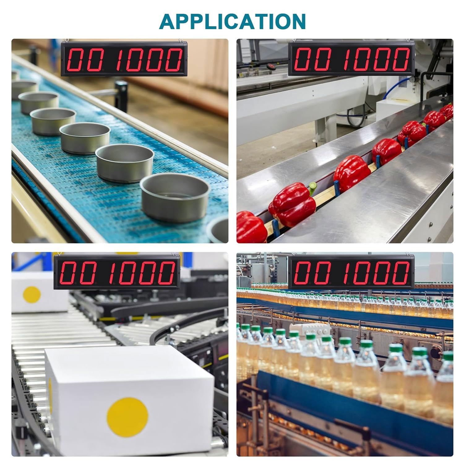 JOSBY Contatore Oggetti Trasparenti Colorati, Contatore Digitale LED a 6 Cifre da 4 Pollici, Gamma di Conteggio e Regolazione 30-300 mm 0-999999, Attrezzatura Industriale Intelligente, per Officine