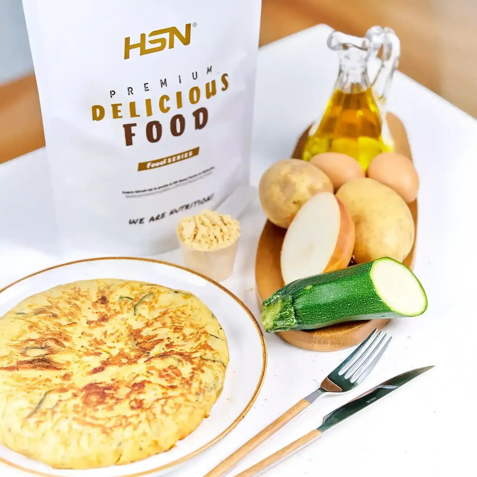 HSN Huevo Entero en Polvo | Sabor Natural 500g | 100% Pura Proteína de Huevos de Gallinas de Suelo no Enjauladas | No-GMO, Vegetariano, Sin Gluten ni Lactosa | No Incluye Dosificador