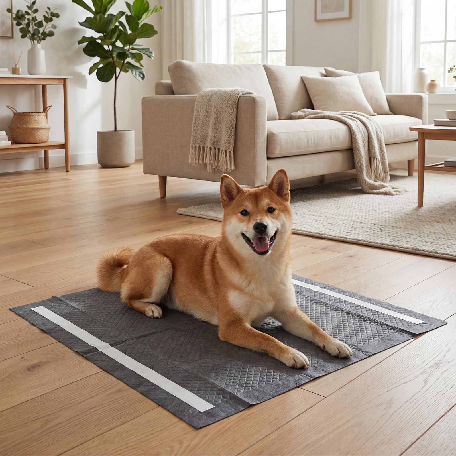 COSTWAY Empapadores Perros, 60 x 60 cm (150 Unidades), Almohadillas de Adiestramiento de Perros y Cachorros, Diseño 6 Capas, Carbón para Control de Olor, Antifugas, Absorbentes, Secado Rápido, Negro