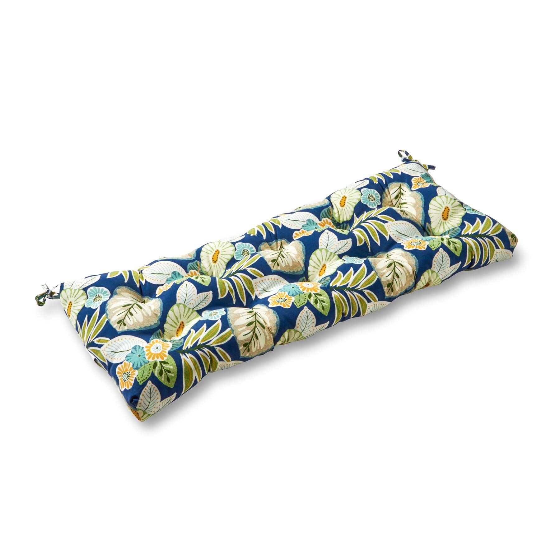 South Pine Porch Outdoor 51x18-inch Bench Cushion, Marlow Blue Floral