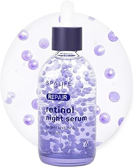 Spa Life Face Serum: REPAIR Retinol Night Serum 100 ml (3.7 oz) Smoothing, Resurfacing, Gently Exfoliating - Targets Fine Lines, Texture, Dark Spots - Boosts Cellular Turnover & Clearer Skin
