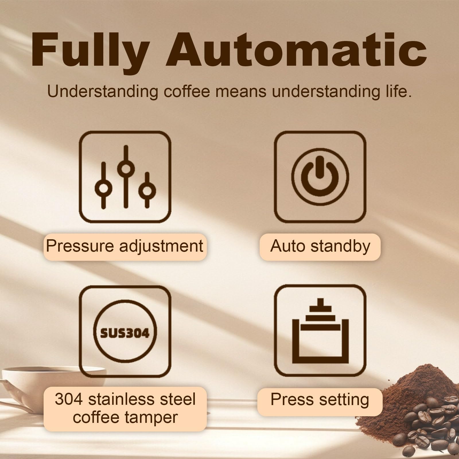 Prasa Do Kawy Espresso Automatyczny Tamper Do Kawy, Elektryczny Tamper Espresso, łatwy W Czyszczeniu, Do Gastronomii I Zastosowań Domowych(Threaded base Black)