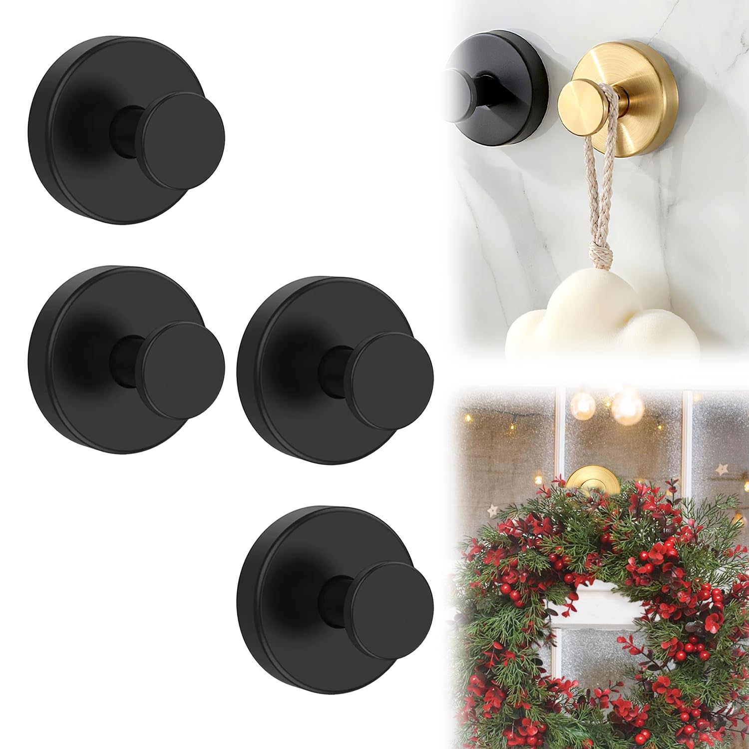 Opeximatun Black Suction Cup Hooks