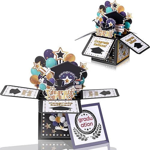 Teling Paquete de 2 tarjetas de felicitación de Navidad, tarjetas emergentes de Navidad con sobres, caja 3D, tarjetas para fiestas de Navidad,