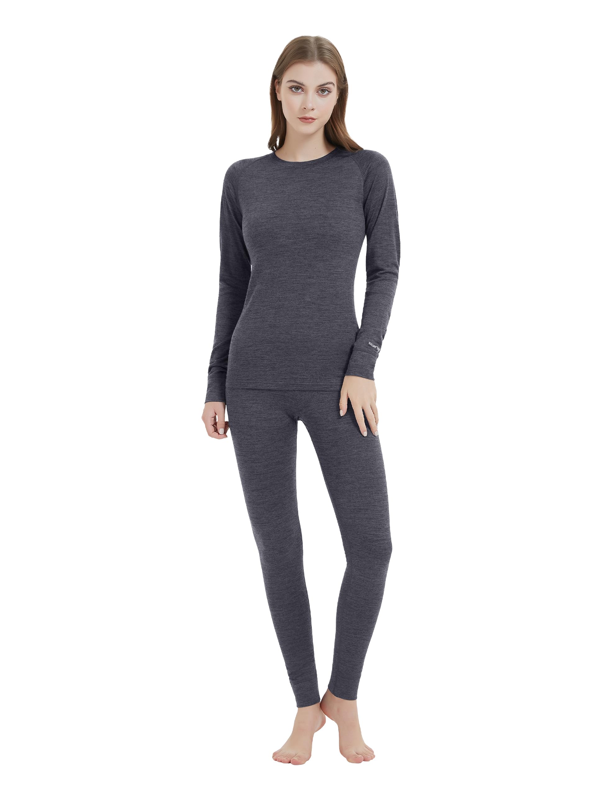 Iguana Womens 100% Merino Wool Base Layer Set Active Thermals