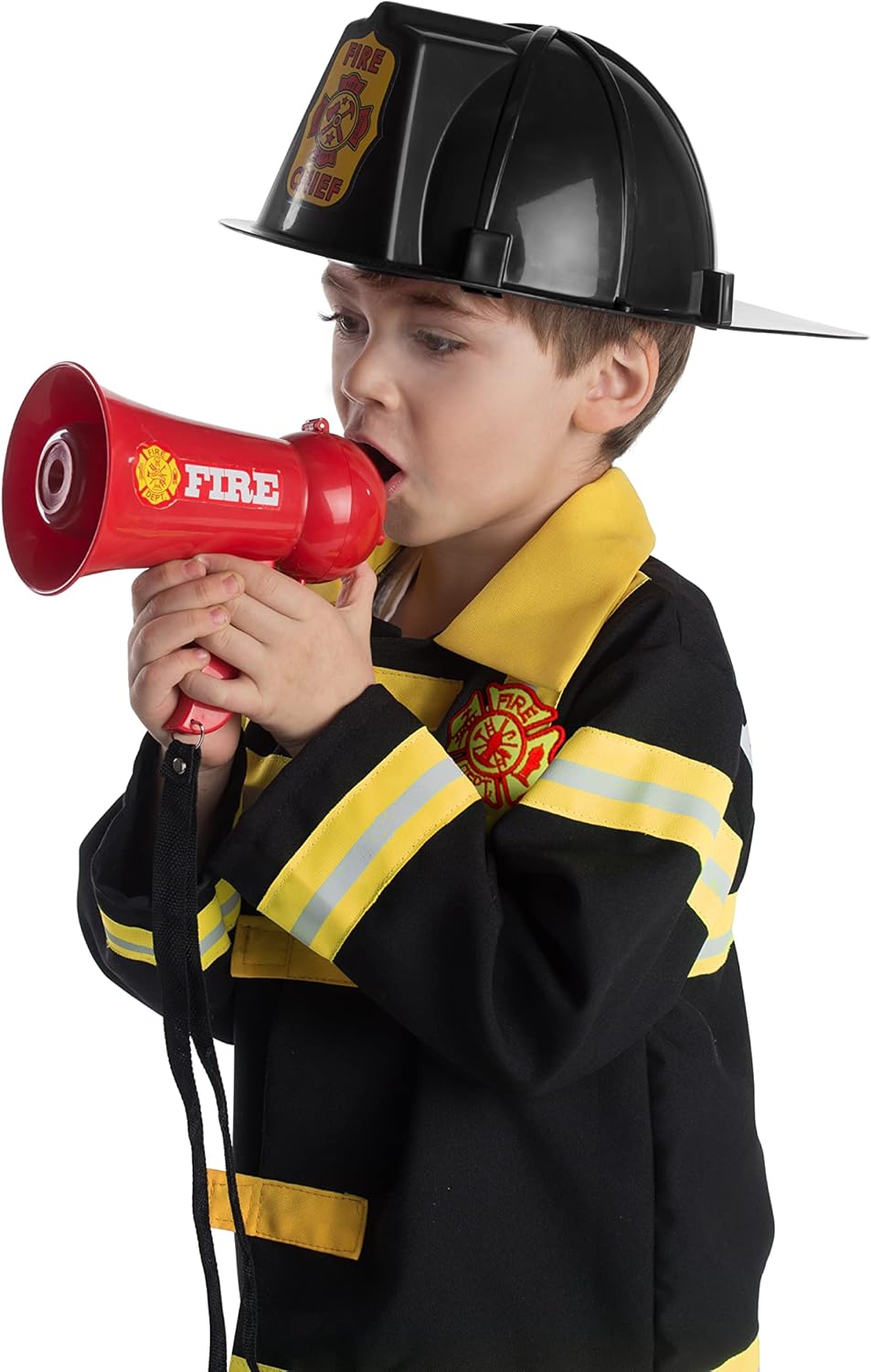 Dress Up America Firefighter Megaphone for Kids - Red Fireman Megaphone Bullhorn with Siren Sound - Image 4