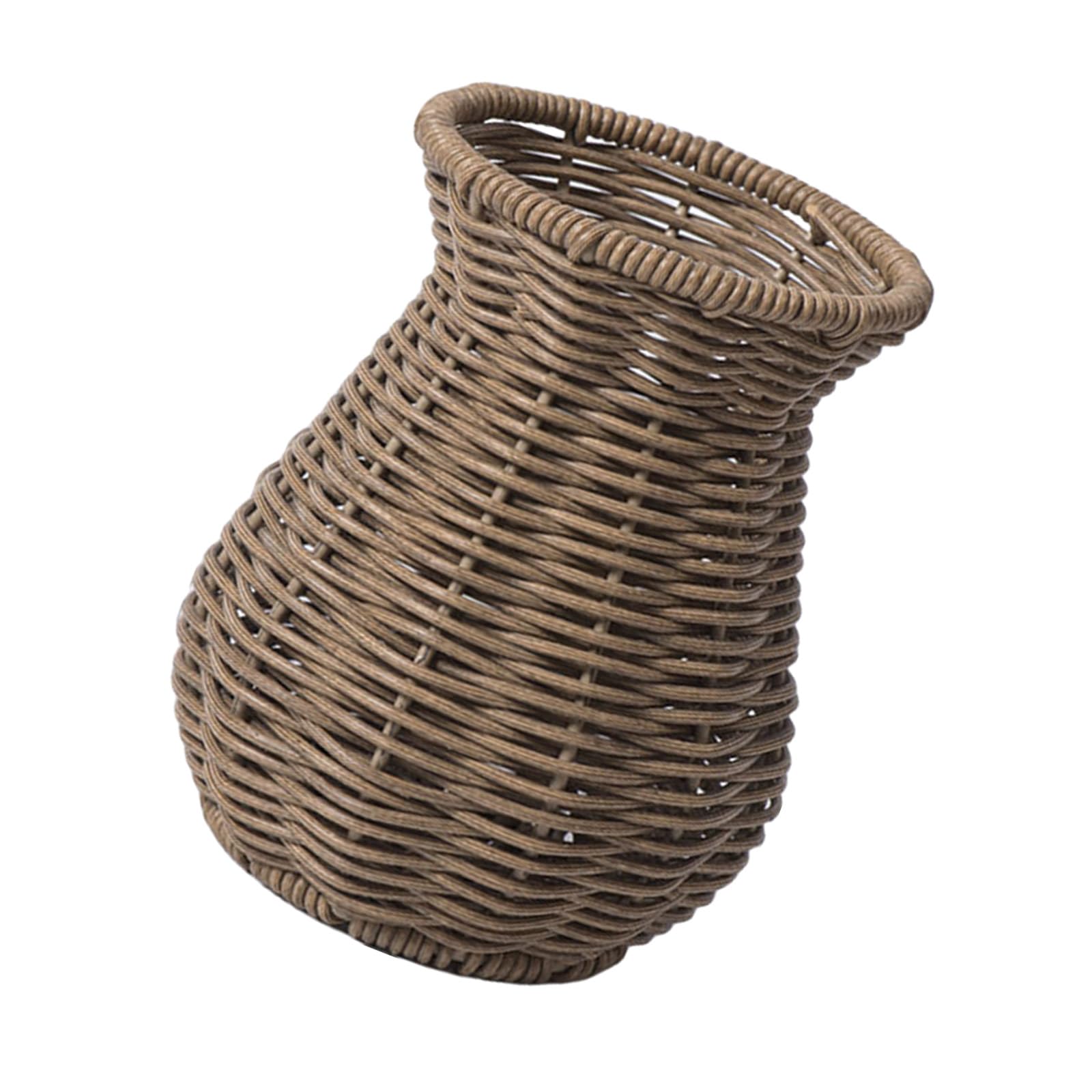 Woven Vase Rattan Vase for Dry Florals Arrangements, Home Accent Decorative Table Living Room Decors Wickers Flower
