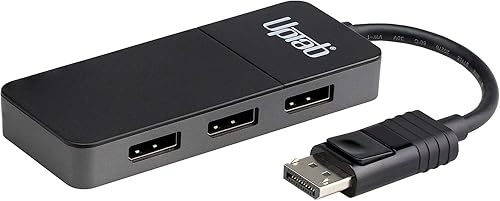 Hub DisplayPort 1.4 MST de 3 puertos, divisor de monitor triple adaptador 4K HDR, adaptador DP a 3X DisplayPort multimonitor para PC con Windows y