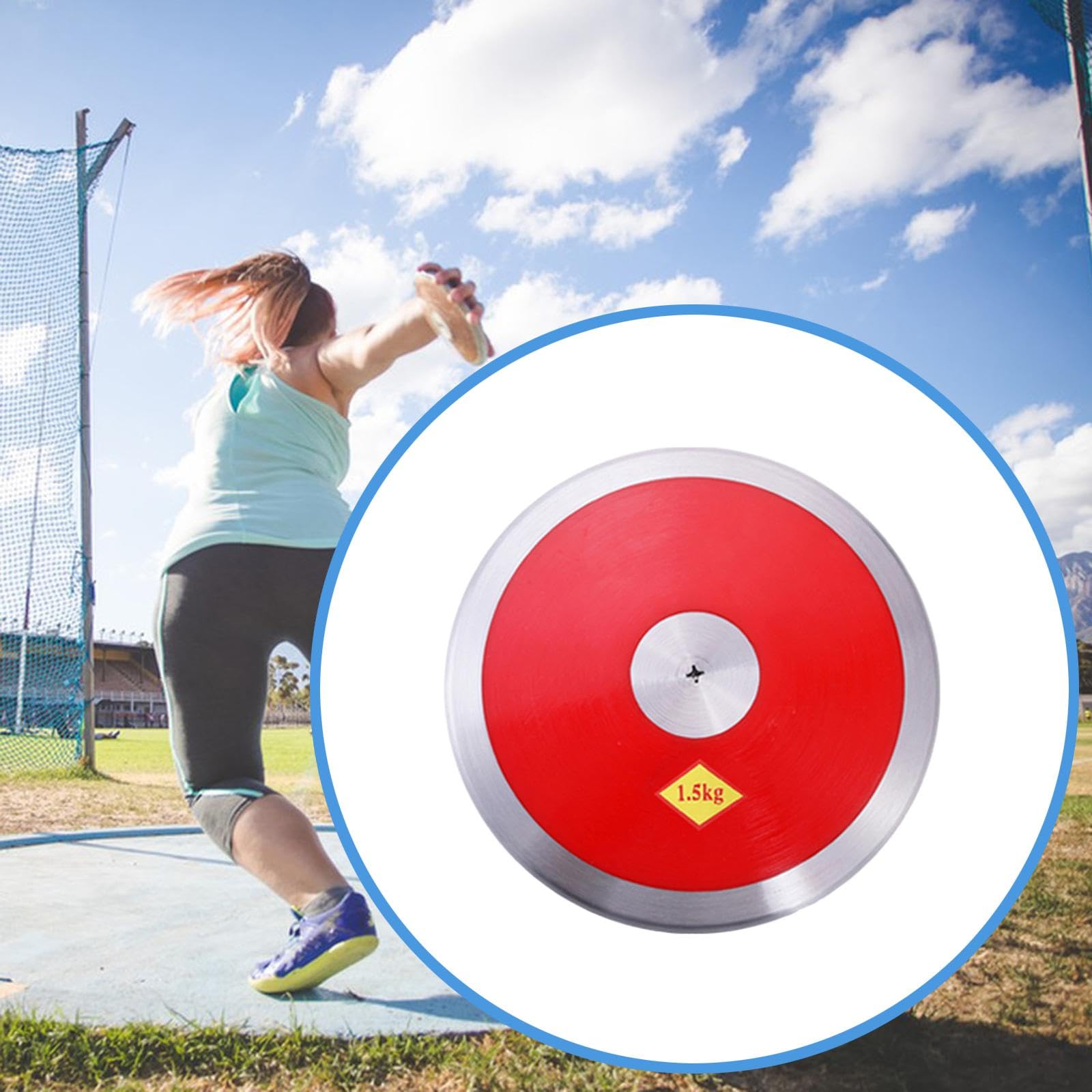 LOVIVER Disco de Entrenamiento Deportivo de Nailon de 1,5 kg con y Centro de Acero, Ideal para Deportivos y prácticas de Lanzamiento en Playa o