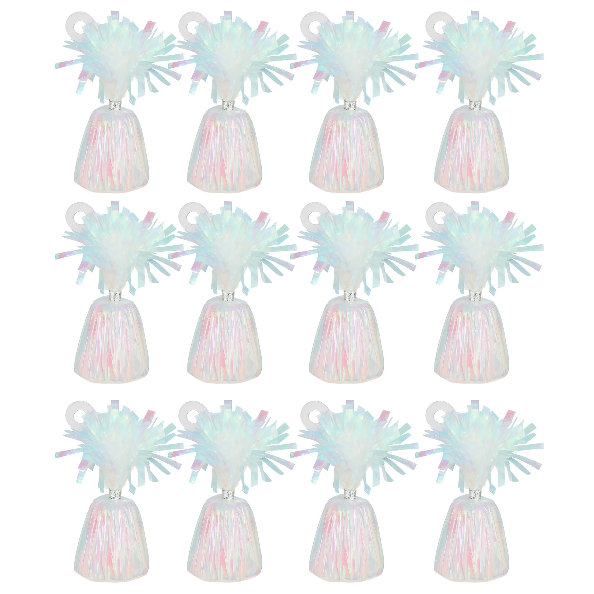 Foil Balloon Weights for Helium Balloons | Metallic Foil Balloon Holder | Birthday Parties, Events & Wedding Celebrations Decoration Accessory (Iridescent, Pack of 12) โ image 1