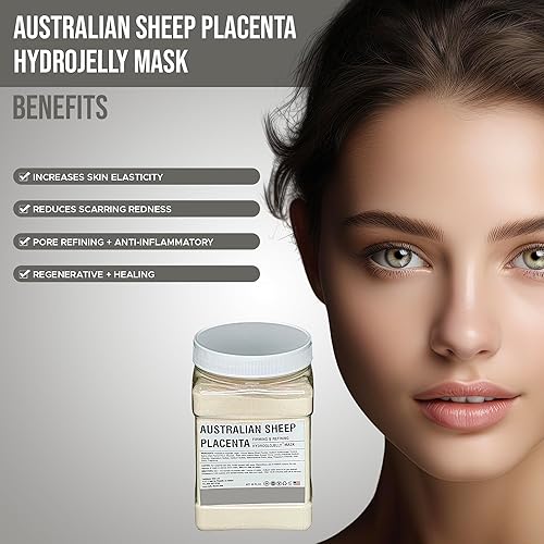 Miniatura 5 de Mascarilla de gelatina de placenta de oveja australiana, paquete profesional, extractos de hierbas naturales, iluminadora e hidratación de la piel,