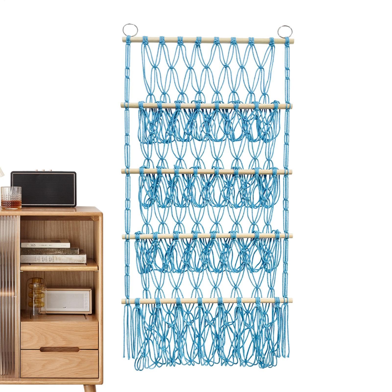 Stuffed Animal Storage Rack Adjustable Organization 4-Layer Boho Hanging Organizer Storage Boho Plush Storage | Toy Organizer , Hammock Adjusts