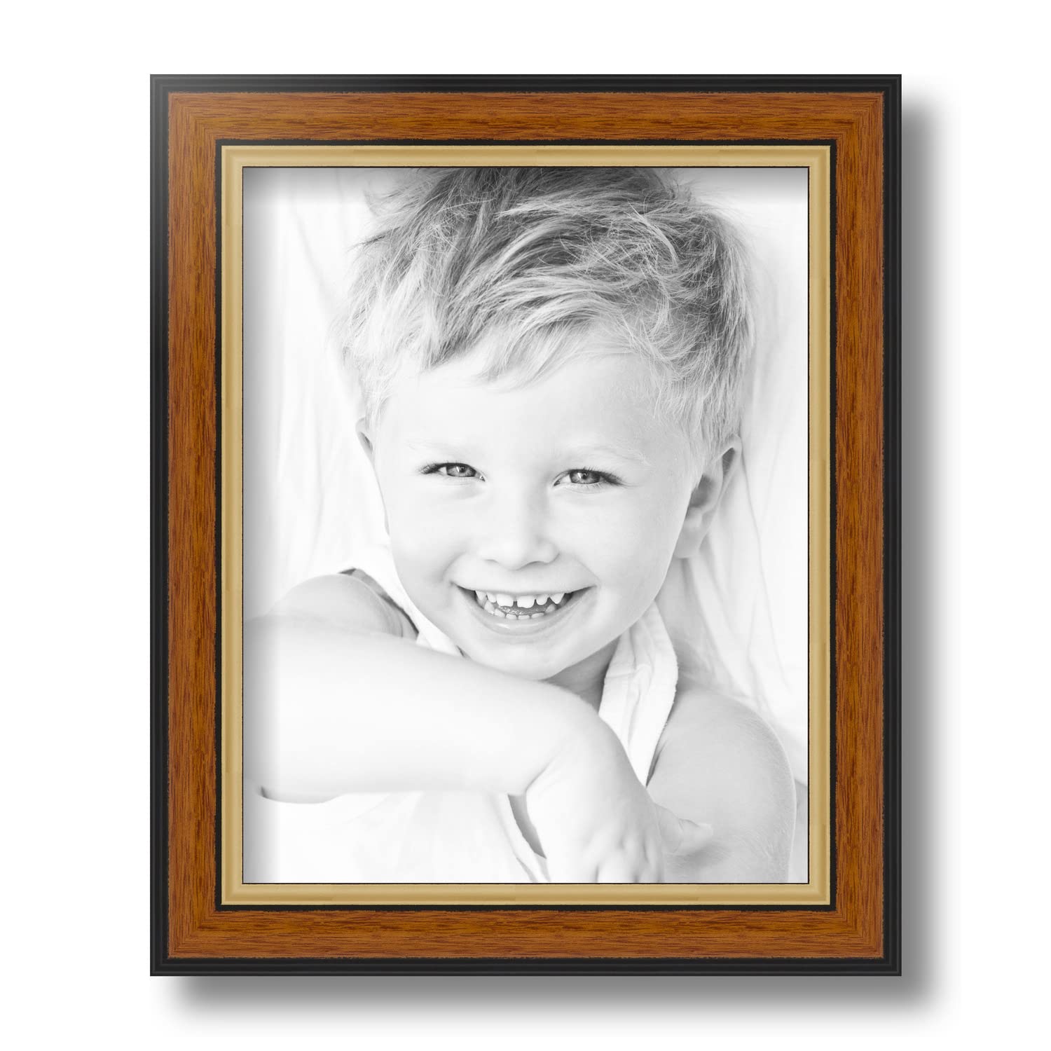 ArtToFrames Custom Picture Poster Frame – Brown Tri-Color, 1.25