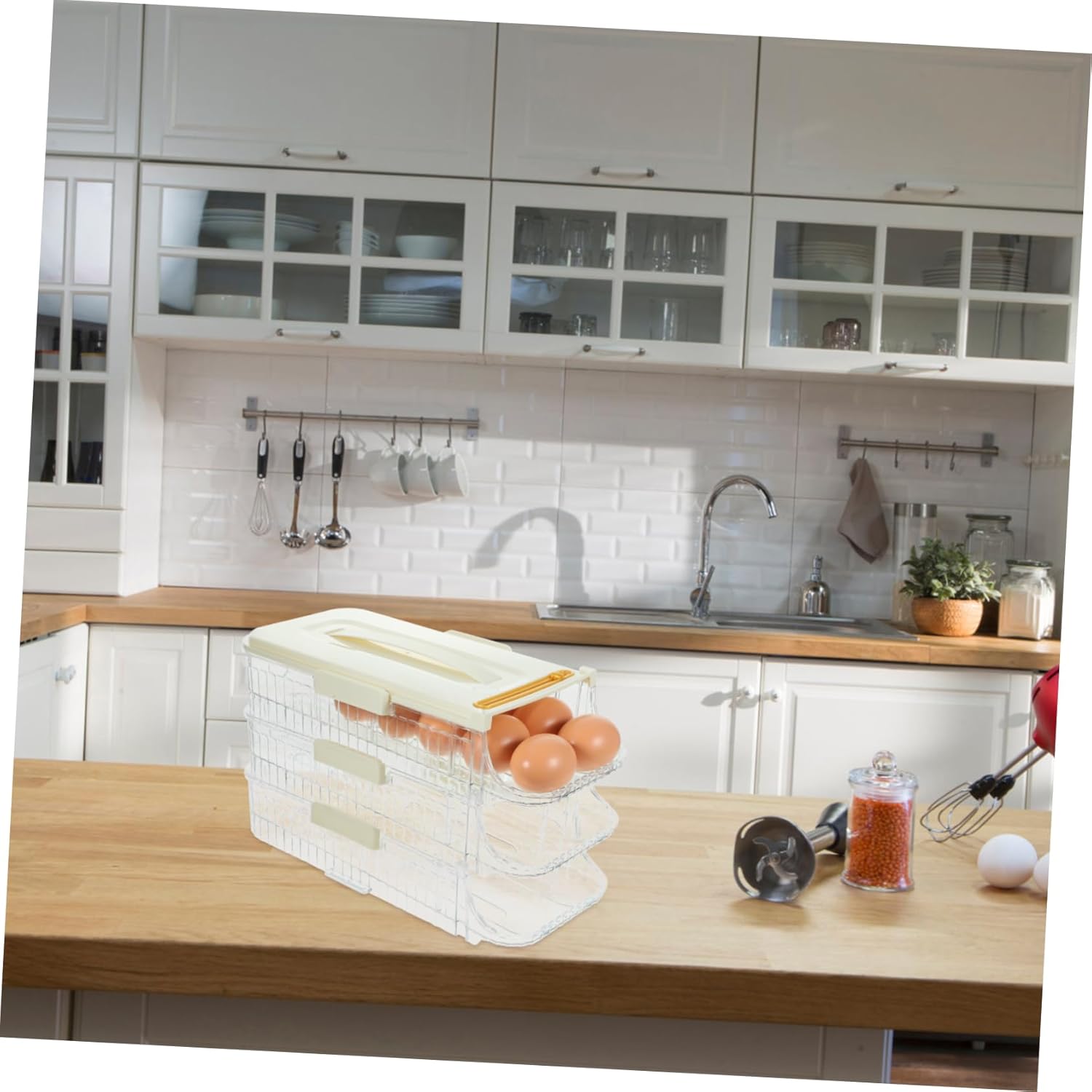 Lurrose Storage Container for Refrigerator Rolling Holder Easy Access and Clean Design for Kitchen Organization