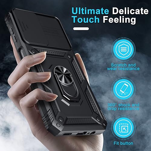Miniatura 7 de Janmitta Funda compatible con Galaxy A23 5G4G, cubierta de lente de cámara deslizante integrada + protector de pantalla, resistente a prueba de