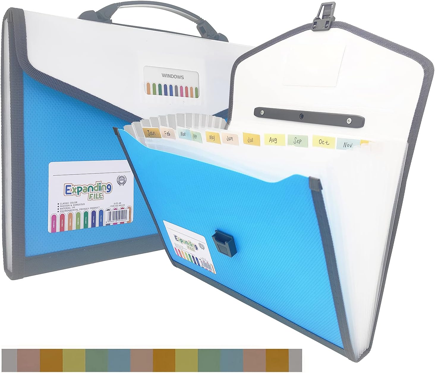 Expanding File Folder with Labels, 13 Pocket Accordion