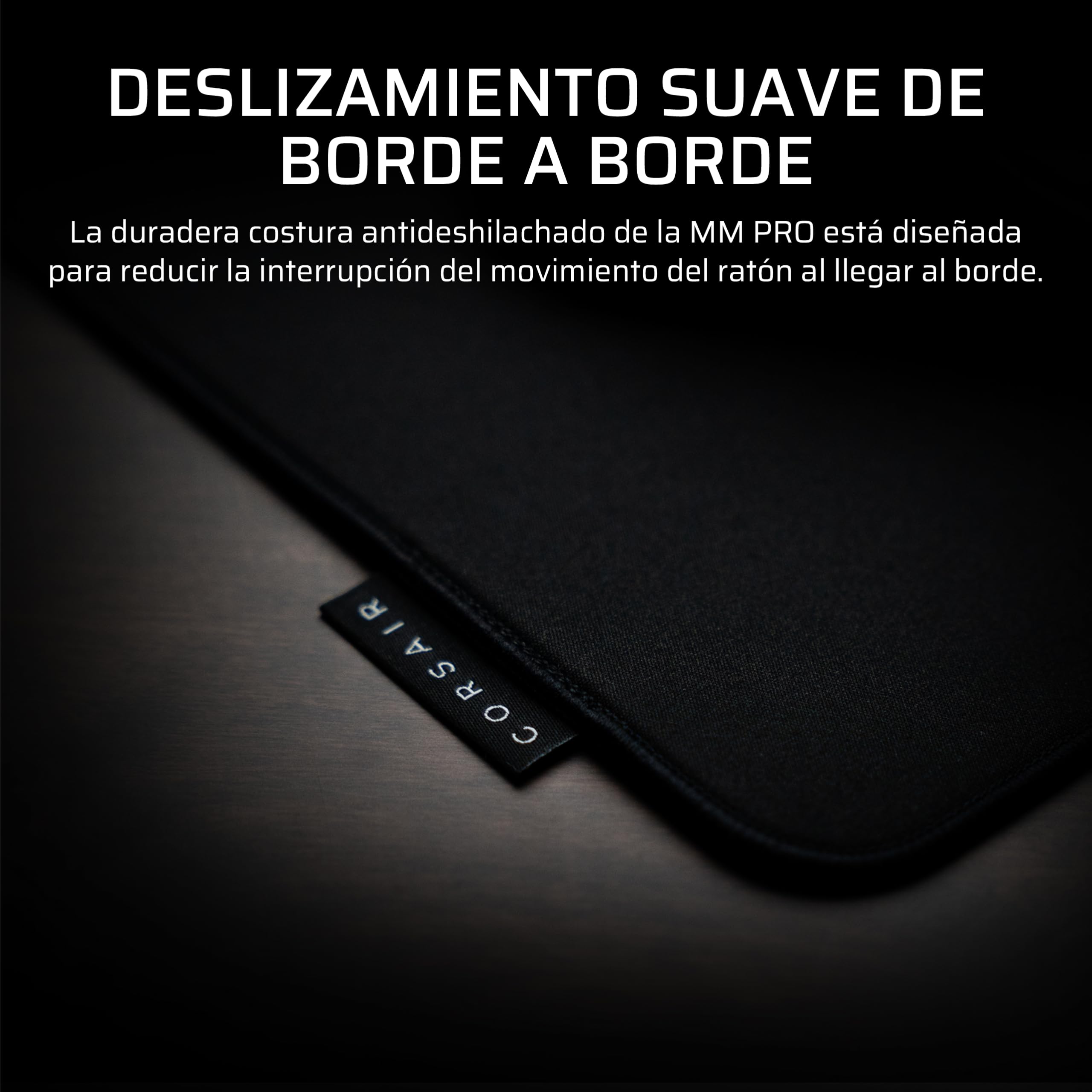 Corsair MM Pro Control Mediana Alfombrilla para Ratón Gaming – Negro | Optimizadas para Esports y para Ajustes de Precisión y Microajustes, Base de Antideslizante, Bordes Inclinados y Cosidos