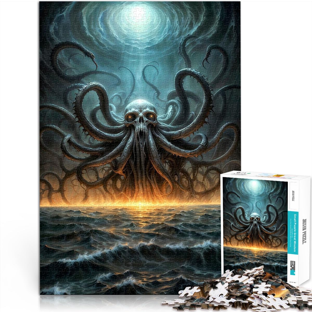 Jigsaw Puzzle for Adults 1000 Pieces Cthulhu Pädagogisches Spielzeug zum Stressabbau Lernspiel für Geburtstag, Weihnachten75x50cm