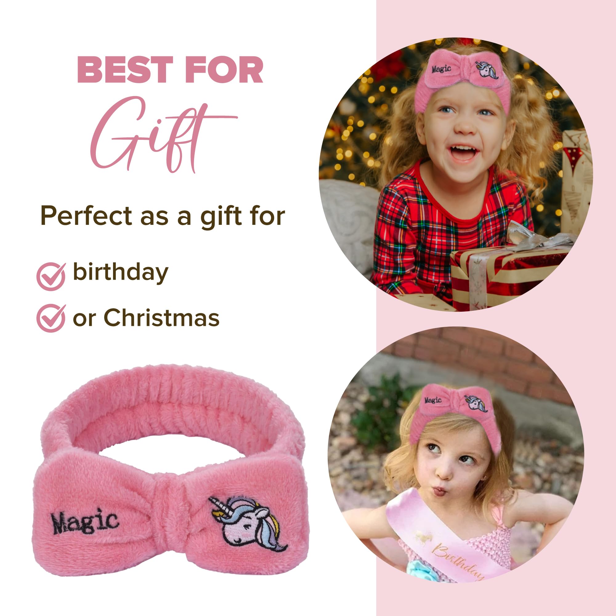 Unicorn Hair Band, with Letters Cute and Wide for Women and Girls, Omg Turban Elasticated Fleece Make-Up Gift Idea - Image 4