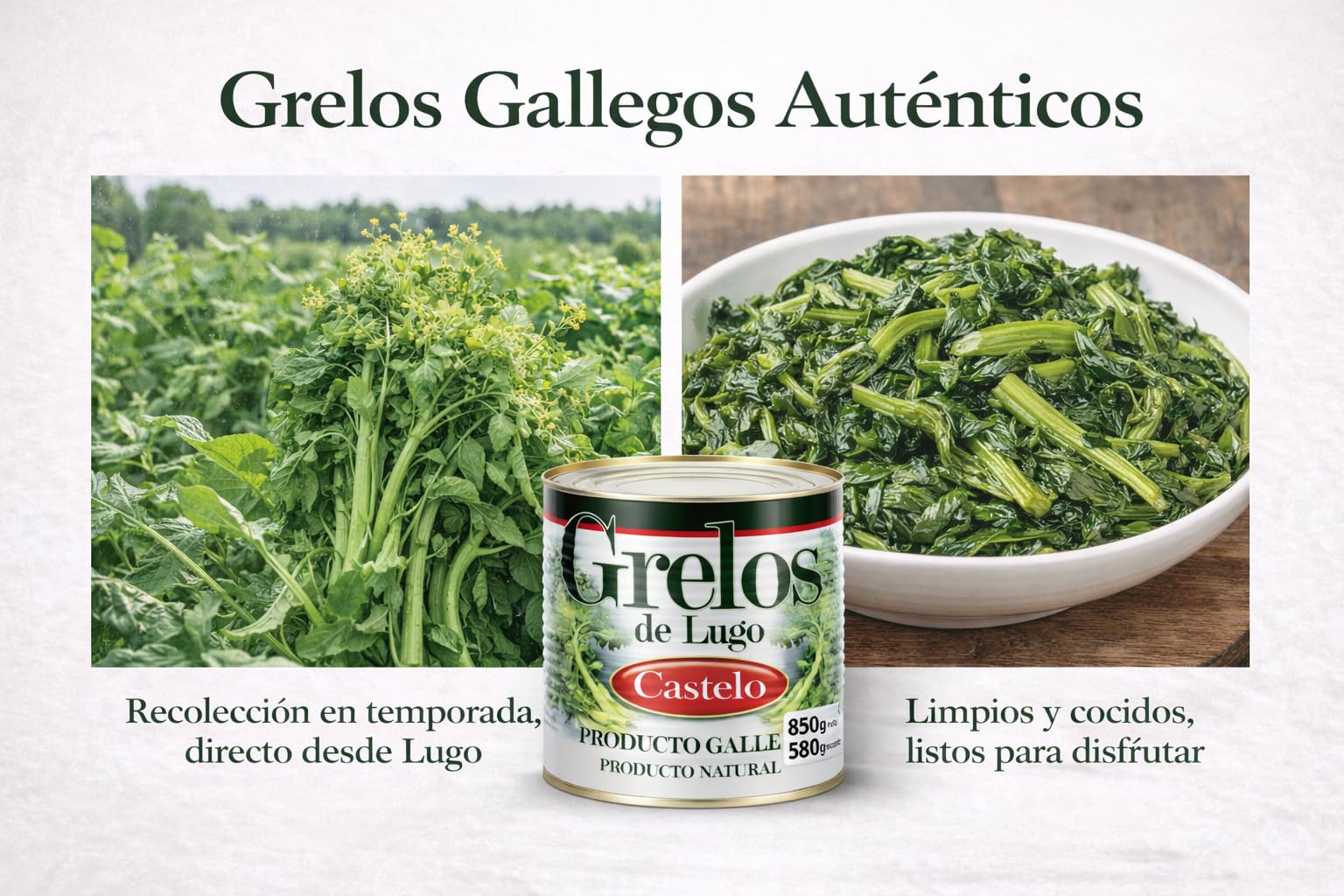 Castelo Grelos Gallegos al Natural - 850 gr