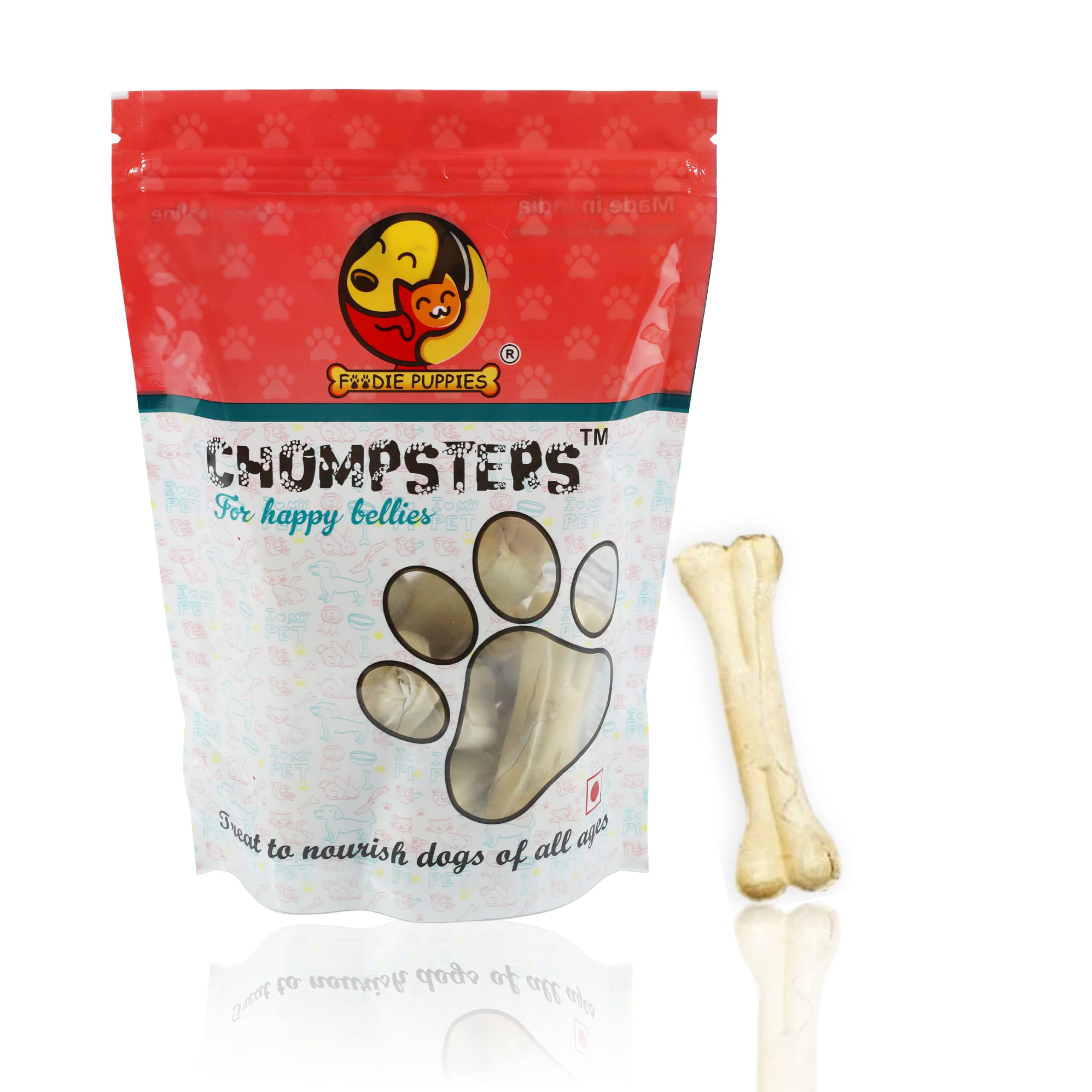 Foodie Puppies Chompsters Rawhide Pressed Bone Calcium Treat for Dogs - 4inch, 900gm | Suitable for Medium Dogs | Best Healthy Dog Bones to Clean Teeth and Freshen Breath (B08K8Y2R8Q) Amazon Price History, Amazon Price Tracker