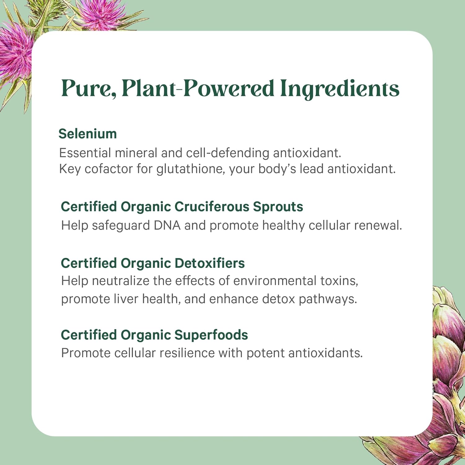 PURE SYNERGY Cell Protector | Cellular Health Supplement | Cell and Immune Support with Selenium and Organic Cruciferous Vegetables | for Healthy Aging & Detoxification (120 Capsules)