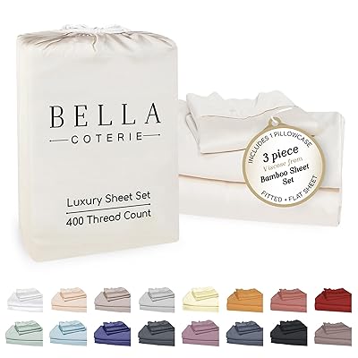 Bella Coterie Luxury Bamboo Viscose Twin XL Size Sheet Set | 100% Organically Grown | Ultra Soft | Cooling for Hot Sleepers | 18" Deep Pocket [Twilight Blue]