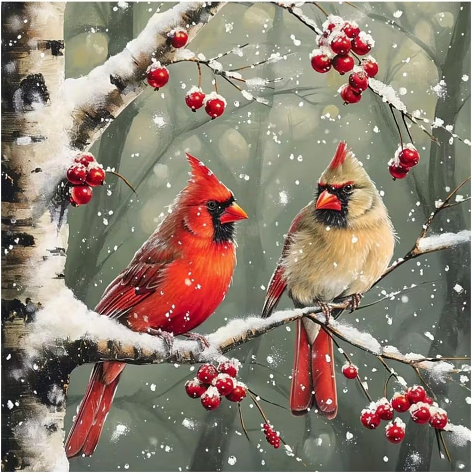 PFFNGPEN Bird Diamond Painting Kits for Adults, Cardinal Diamond Art Kits