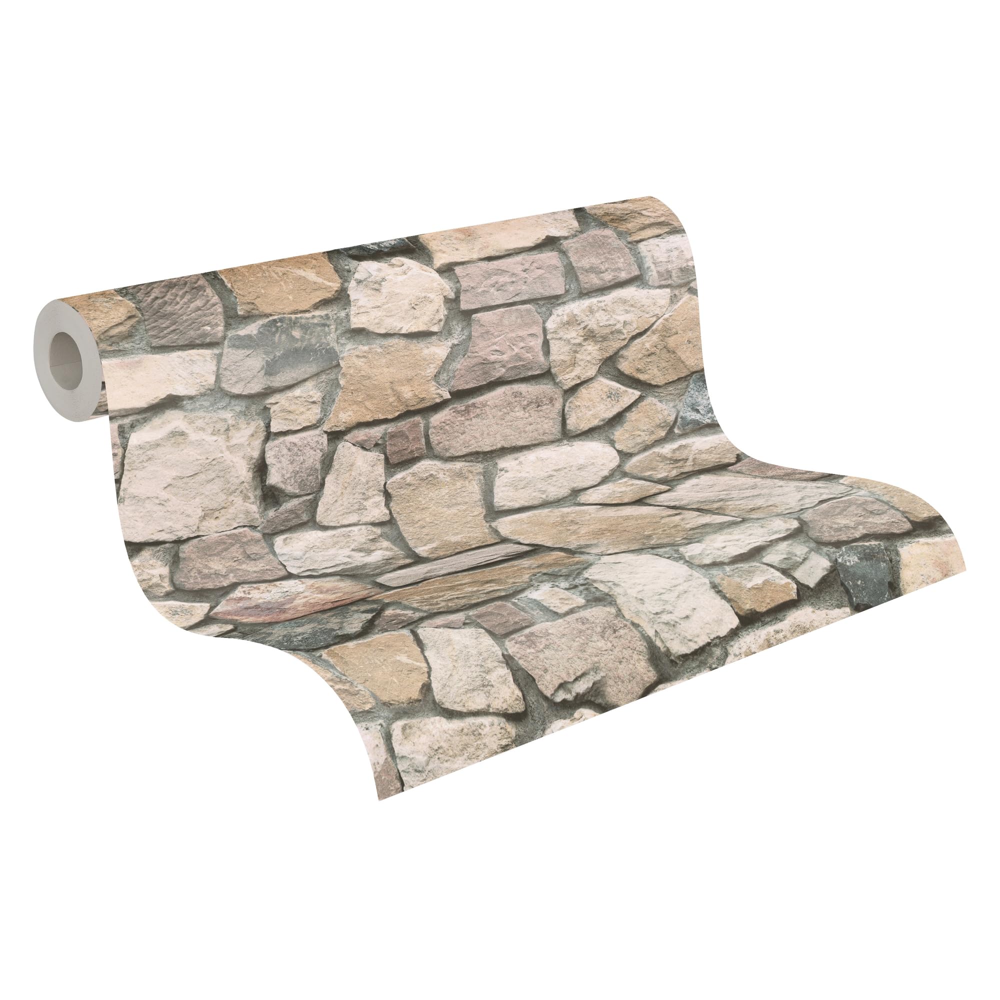 AS Creation Stone Wallpaper Brick Effect - 106cm - Beige/Grey