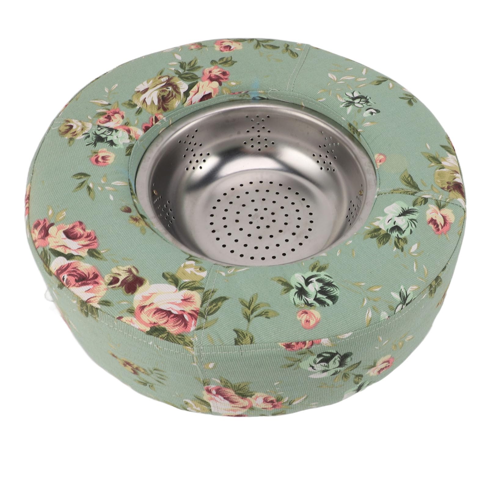 Moxibustion Pillow, Stable and Comfortable Breathable Large Sponge Filling 360 Degree Rotation Hole Home Moxa Board for Meditation (Floral Green)