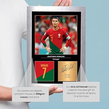 Cristiano Ronaldo Signed Poster Print – Portugal National Team Tribute Wall Art with Signature & Jersey Number – Al-Nassr Forward Memorabilia for Fans and Collectors, A1 HUGE Poster Print (840x594mm)