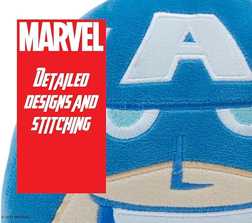 Miniatura 5 de Tope de puerta del Capitán América  Producto oficial de Marvel  Con forma de cabeza de huevo totalmente funcional para el hogar  Almohada de peluche