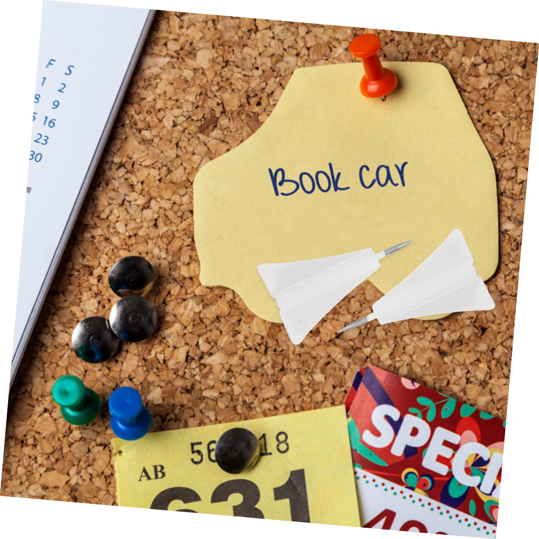 BETOOKY Lot de 12 Punaises Multifonctions D’Avion Épingles à Pression Compactes Petites Punaises Légères pour Bureau et Maison Fixation de Notes Photos et Décorations Murales
