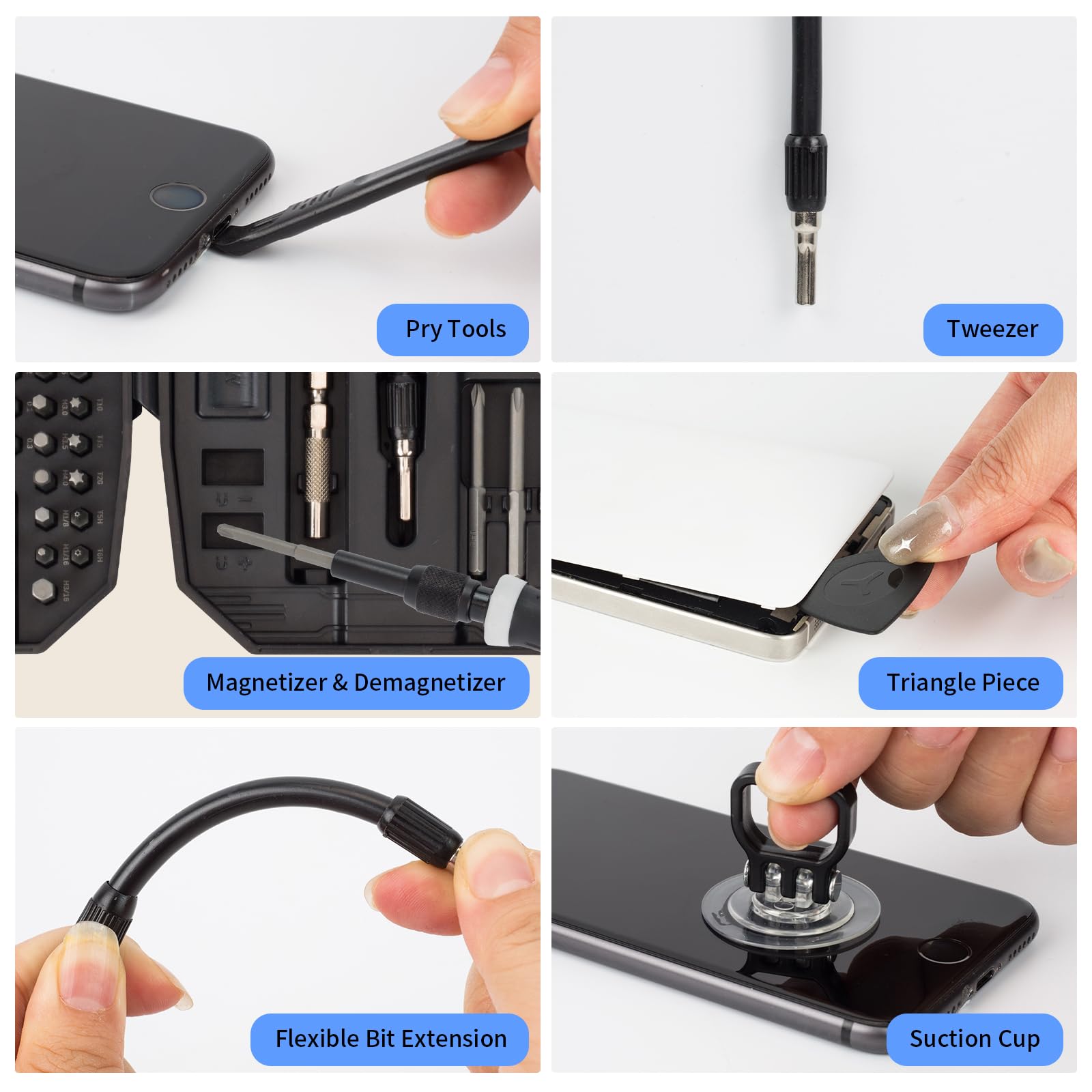 Set di cacciaviti di precisione con custodia, 152 in 1, kit di riparazione per computer, occhiali, laptop, telefono, orologio, con punte a vite multiple