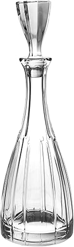 Barski - Cristal de calidad europea- Cristal - Decantador de vino - 28 oz. - con diseño clásico de rayas transparentes - Hecho en Europa
