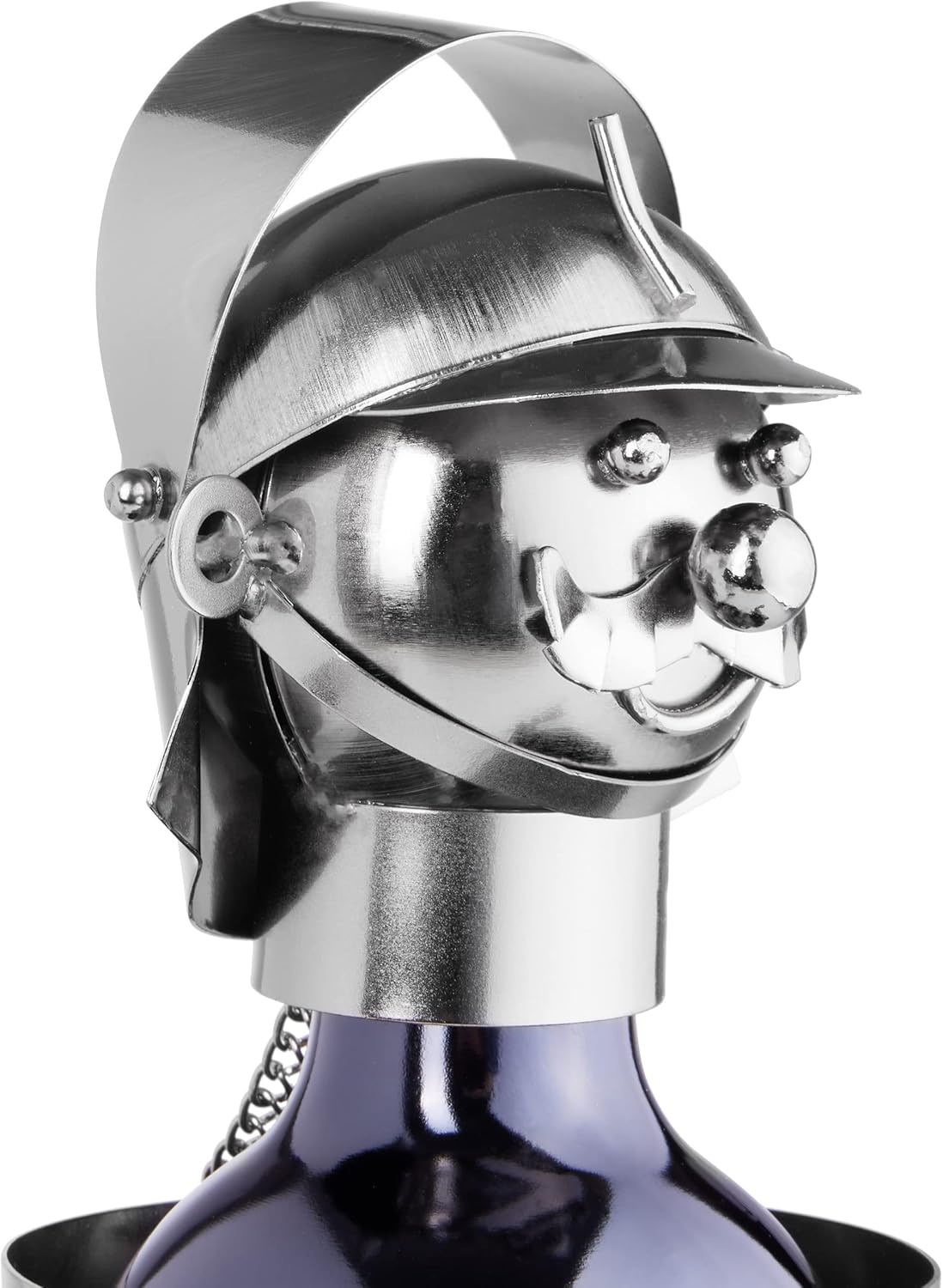 BRUBAKER Wine Bottle Holder Firefighter - Metal Sculpture - Wine Rack Decor - Tabletop - with Greeting Card