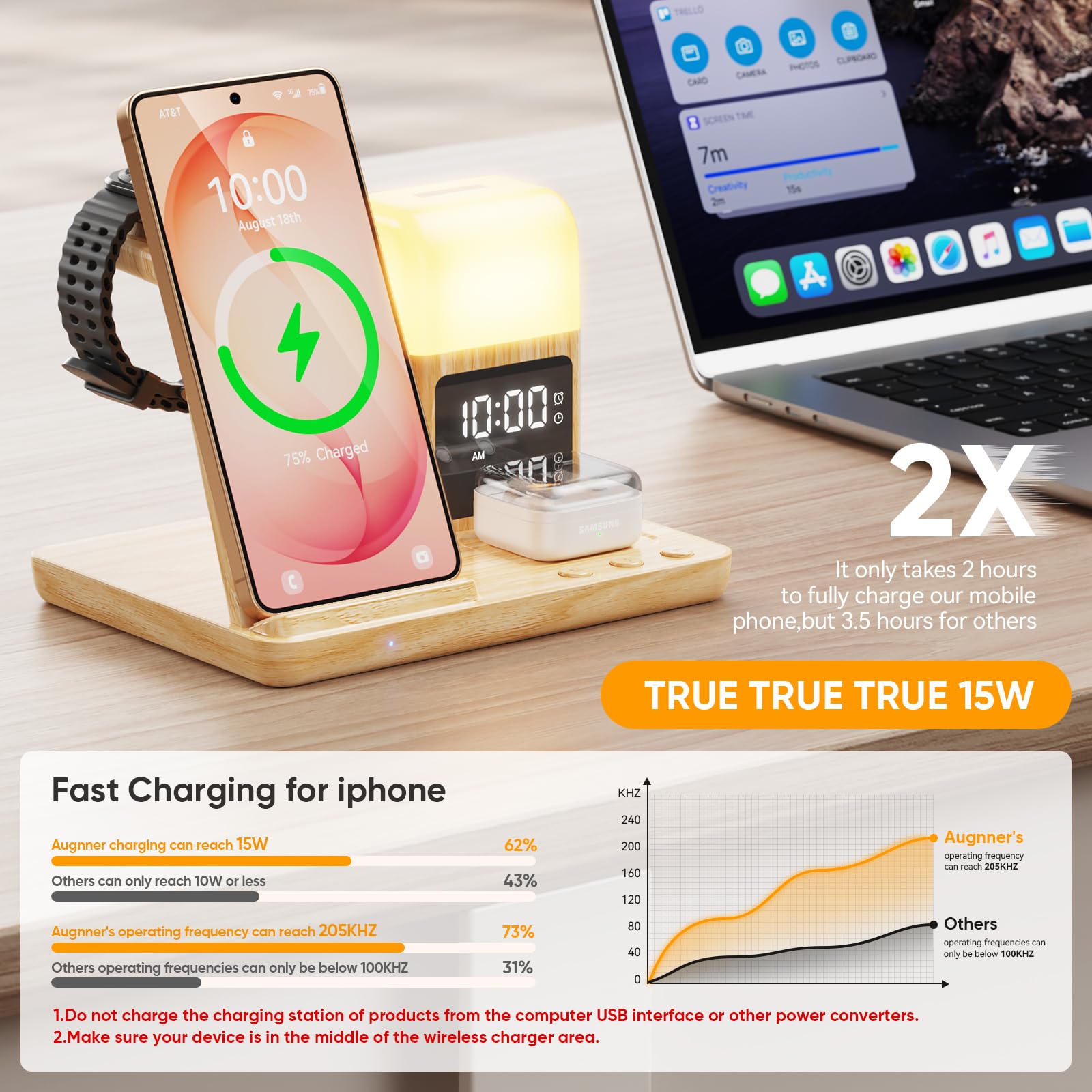 Stazione di ricarica induttiva per Samsung - 3 in 1 Wireless Charger